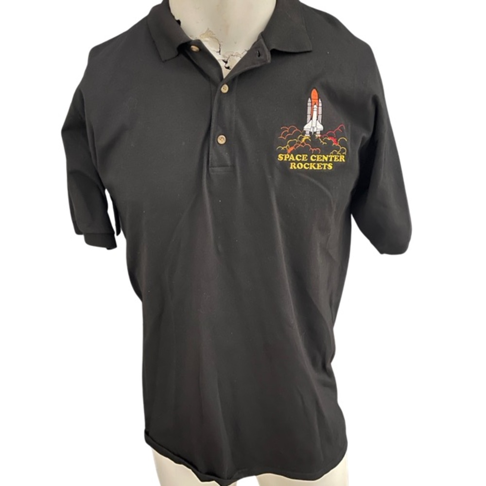 Vintage Space Rocket Polo : Embroidered Vintage Shirt : Large